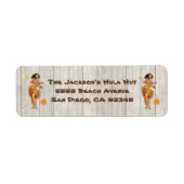  tropisch Hawaïaans Hula Meisje Etiket (Voorkant)