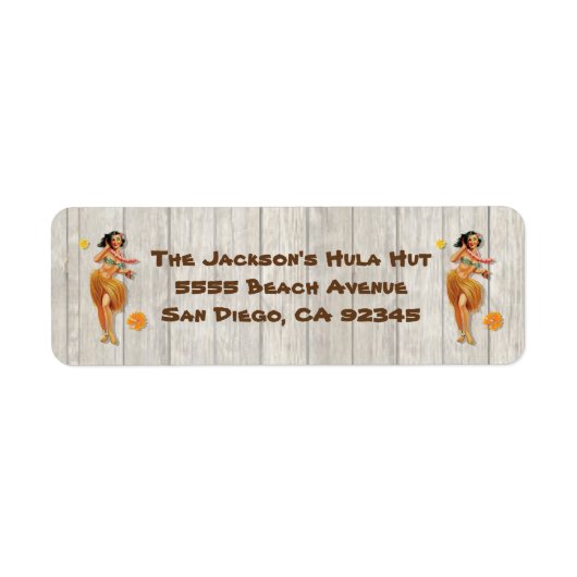  tropisch Hawaïaans Hula Meisje Etiket (Voorkant)