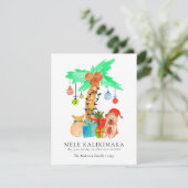 Tropisch Hawaïaans kerstfeest Feestdagenkaart (Staand voorkant)