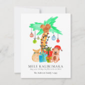 Tropisch Hawaïaans kerstfeest Feestdagenkaart (Voorkant)