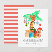 Tropisch Hawaïaans kerstfeest Feestdagenkaart (Voorkant / Achterkant)