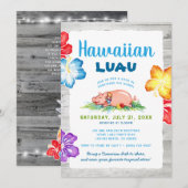 Tropisch Hawaiaans Luau | Rusticaal bloemstuk Vark Kaart (Voorkant / Achterkant)
