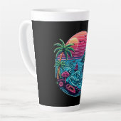 Tropisch/Hawaïaans neonstrand Latte Mok (Linkerhoek)