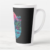 Tropisch/Hawaïaans neonstrand Latte Mok (Rechts)