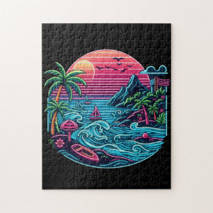 Tropisch/Hawaïaans neonstrand Legpuzzel