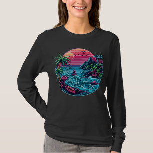 Tropisch/Hawaïaans neonstrand T-shirt