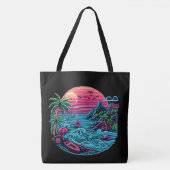 Tropisch/Hawaïaans neonstrand Tote Bag (Voorkant)