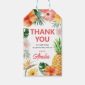 Tropisch Hawaiaans verjaardagsfeestje cadeautag Cadeaulabel (Voorkant)