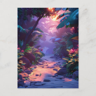 Tropisch Hawaïaans Wandelpad Briefkaart