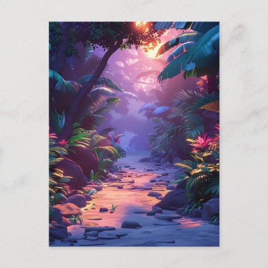Tropisch Hawaïaans Wandelpad Briefkaart (Voorkant)