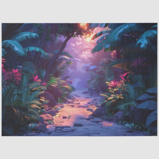 Tropisch Hawaiaans Wandelpad  Tissuepapier (Voorkant)
