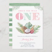 Tropisch Hawaiaans Wild Strand Meisje Eerste Verja Kaart (Voorkant / Achterkant)