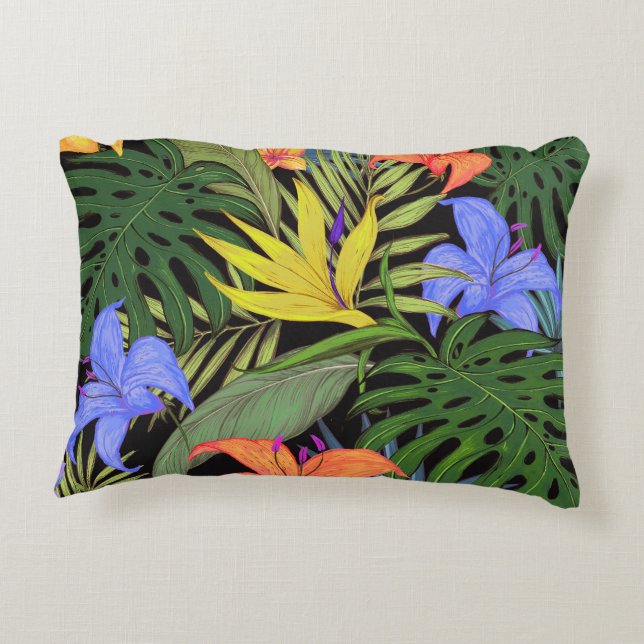 Tropisch Hawaii Aloha Flower Graphic Accent Kussen (Achterkant)