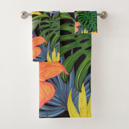 Tropisch Hawaii Aloha Flower Graphic Bad Handdoek (Insitu)