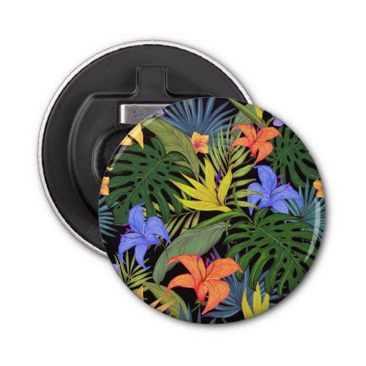 Tropisch Hawaii Aloha Flower Graphic Button Flesopener (Voorkant)