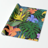 Tropisch Hawaii Aloha Flower Graphic Cadeaupapier (Uitgerold)