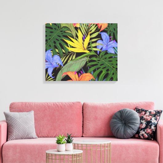 Tropisch Hawaii Aloha Flower Graphic Canvas Afdruk (Insitu (Woonkamer))