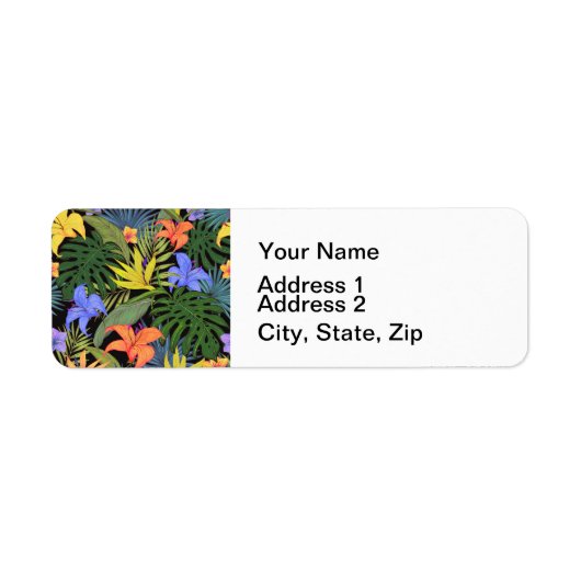 Tropisch Hawaii Aloha Flower Graphic Etiket (Voorkant)