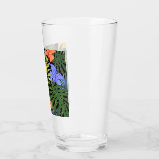 Tropisch Hawaii Aloha Flower Graphic Glas (Links)