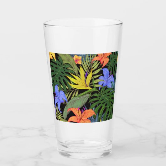 Tropisch Hawaii Aloha Flower Graphic Glas (Voorkant)