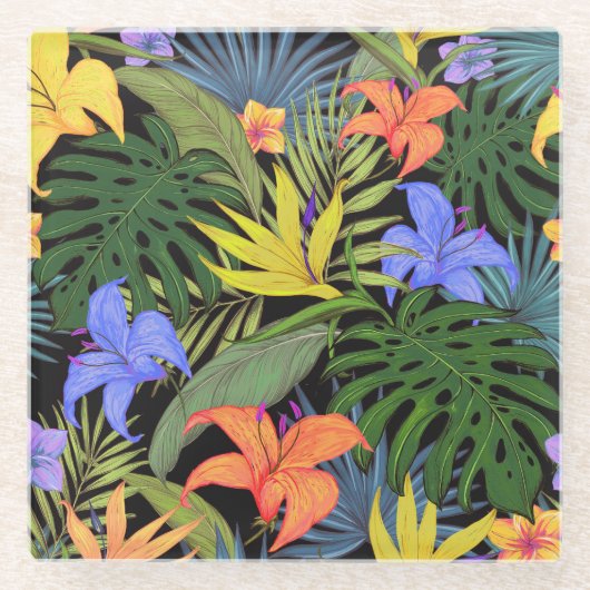 Tropisch Hawaii Aloha Flower Graphic Glazen Onderzetter (Voorkant)
