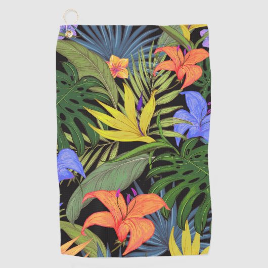 Tropisch Hawaii Aloha Flower Graphic Golfhanddoek (Voorkant)