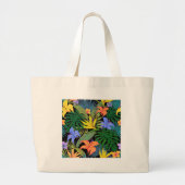 Tropisch Hawaii Aloha Flower Graphic Grote Tote Bag (Voorkant)