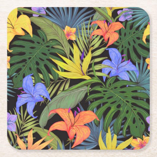 Tropisch Hawaii Aloha Flower Graphic Kartonnen Onderzetters (Voorkant)