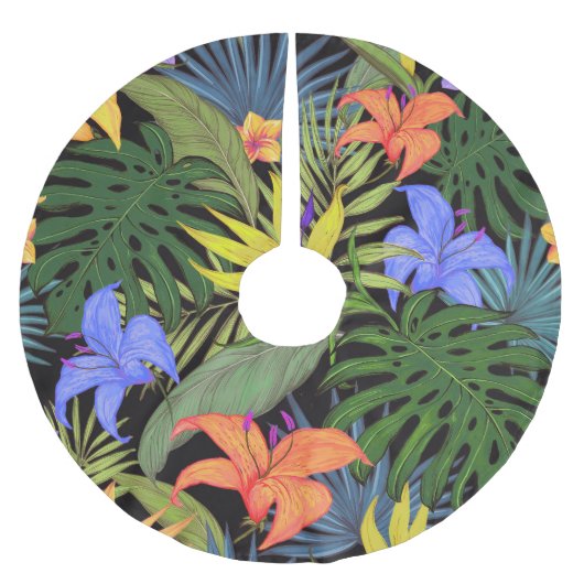 Tropisch Hawaii Aloha Flower Graphic Kerstboom Rok (Voorkant)