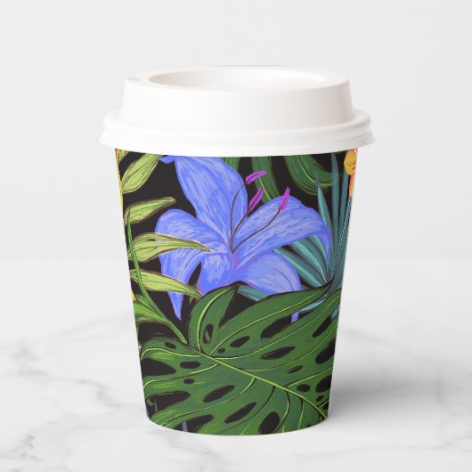 Tropisch Hawaii Aloha Flower Graphic Papieren Bekers (Achterkant)