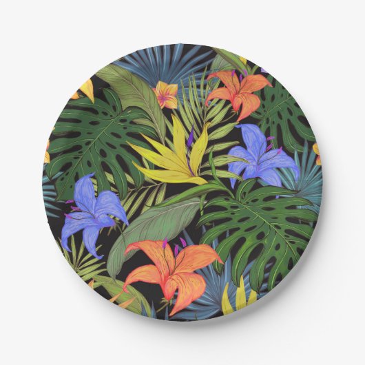 Tropisch Hawaii Aloha Flower Graphic Papieren Bordje (Voorkant)