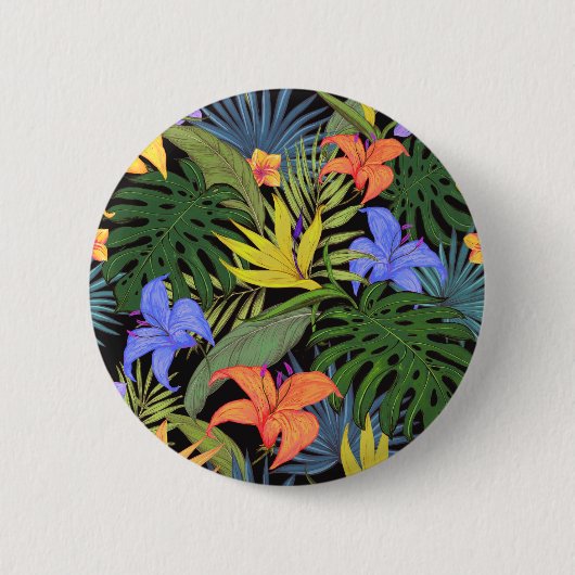 Tropisch Hawaii Aloha Flower Graphic Ronde Button 5,7 Cm (Voorkant)