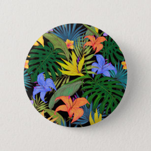 Tropisch Hawaii Aloha Flower Graphic Ronde Button 5,7 Cm