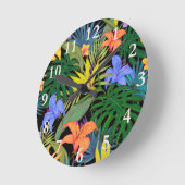 Tropisch Hawaii Aloha Flower Graphic Ronde Klok (Hoek)