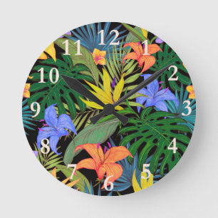 Tropisch Hawaii Aloha Flower Graphic Ronde Klok
