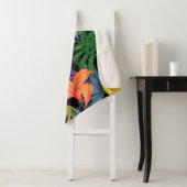 Tropisch Hawaii Aloha Flower Graphic Sherpa Deken (In situ)