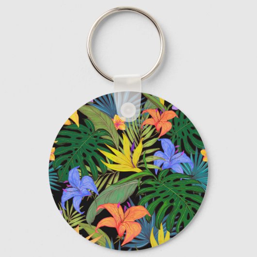 Tropisch Hawaii Aloha Flower Graphic Sleutelhanger (Voorkant)