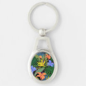 Tropisch Hawaii Aloha Flower Graphic Sleutelhanger (Voorkant)