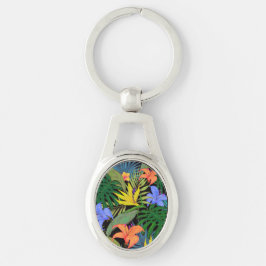 Tropisch Hawaii Aloha Flower Graphic Sleutelhanger