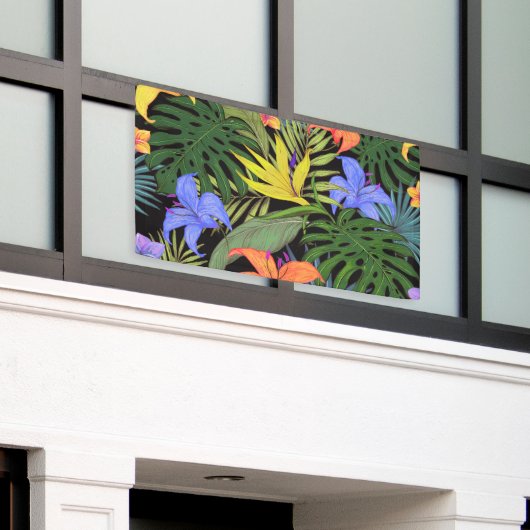 Tropisch Hawaii Aloha Flower Graphic Spandoek (Buitenkant Gebouw)