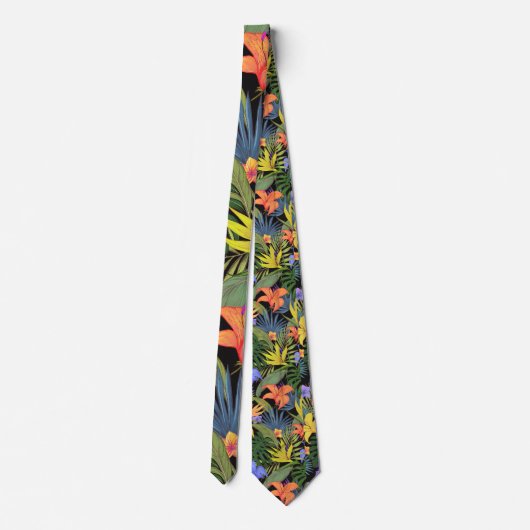 Tropisch Hawaii Aloha Flower Graphic Stropdas (Achterkant)