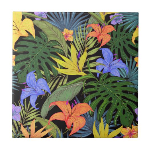 Tropisch Hawaii Aloha Flower Graphic Tegeltje (Voorkant)