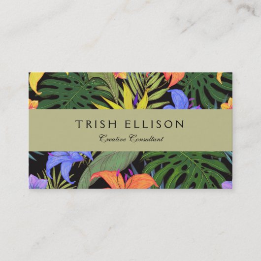 Tropisch Hawaii Aloha Flower Graphic Visitekaartje (Voorkant)