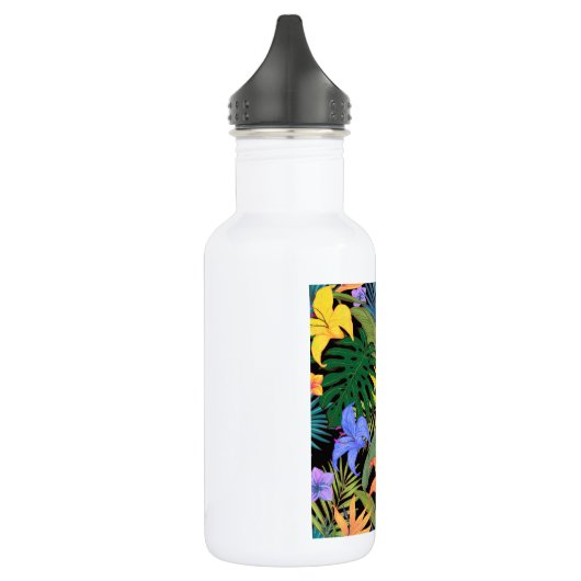 Tropisch Hawaii Aloha Flower Graphic Waterfles (Links)