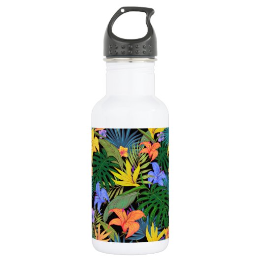 Tropisch Hawaii Aloha Flower Graphic Waterfles (Voorkant)