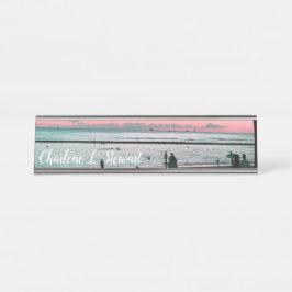 Tropisch Hawaii Beach Desk Name Bord Bureau Naambordje