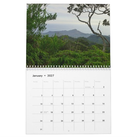Tropisch Hawaii Kalender (Jan 2027)