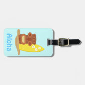 Tropisch Hawaii Tiki strand Surfboard Bagagelabel (Voorkant horizontaal)