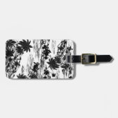 Tropisch Hawaiiaans eiland zwart wit gepersonalise Bagagelabel (Voorkant horizontaal)