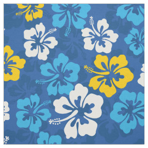 Tropisch Hawaiiaans Hibiscus bloemmotief Stof